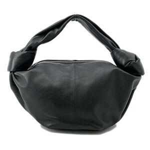 Bottega Veneta Double Knot Leather Handbag Black